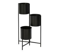 Support 3 Cache-Pots "Trio" en Métal 75cm Noir