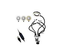 Support 5 bras flexibles loupe 3X + LED 3 modes idéal soudure électronique