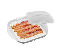 Support À Bacon Pour Micro-ondes - Avec Couvercle Anti-éclaboussures, Plats De Qualité Alimentaire | Support À Bacon Pour Micro-ondes Avec Couvercle | Plateau De Cuisson Uniforme Pour Préparation De R
