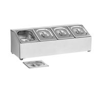 Support à bacs GN - 4 bacs GN 1/6 - Couvercles compris | Royal Catering