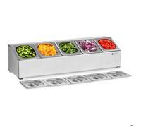 Support à bacs GN - ROYAL CATERING - RCPN 5 - 5 bacs 1/6 (2 2 L) - Inox - Pour cuisines professionnelles
