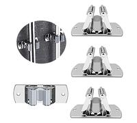 Support à balai mural en acier inoxydable 4 pièces，Rack Auto-Adhésif Porte Vadrouille，cuisine, balcon, garage, support à outils suspendu (avec ruban) gris