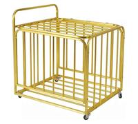 Support à ballons de basket, chariot de rangement for ballons de sport, cage de rangement roulante commerciale avec poignée incurvée, panier de rangement for ballons de sport d'intérieur(Small)