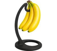Support à bananes noir, présentoir de cuisine à crochet | Une place dédiée à votre grappe sur le plan de travail, avec une silhouette courbe et une base circulaire ajourée
