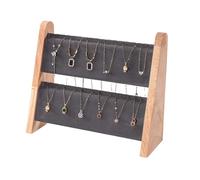 Support à bijoux 2-Tier Wooden Jewelry Display Stand with Velvet Présentoir | For Necklaces Earrings Bracelets