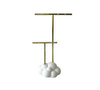 Support à bijoux Support de boucles d'oreilles en T métal à 2 niveaux, base gypse forme nuage Présentoir