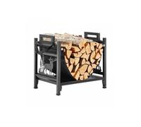 Support à bois de chauffage d'intérieur, range-bûches incurvé 450 x 315 x 415 mm, avec support en toile, capacité de charge 18,1