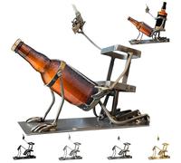 Support à Bouteilles de et de vin en Forme de tête de Mort, présentoir à Boissons Style Steampunk, décoration de Bar Amusante en métal, pour Whisky, bière, décoration d'halloween (Métallique)