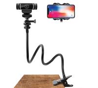 Support à bras flexible compatible avec les webcams, col de cygne réglable avec rotule pivotante pour fixation sur bureau (longueur maximale