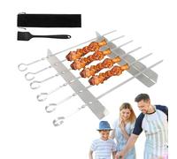 Support à Brochettes,Support à Brochettes pour BBQ - Accessoires de Cuisson en Acier Inoxydable Outil de Grillade pour Friteuse sans Huile en Plein Air Pique-nique Camping Réunion Familiale