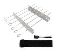 Support à Brochettes, Support pour Barbecue Extérieur, Accessoires de Cuisson en Acier Inoxydable Outil de Grillade pour Friteuse sans Huile en Plein Air Pique-nique Camping Réunion Familiale
