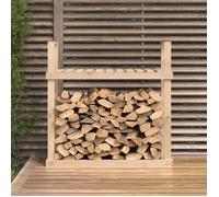 Support à bûches - Bois de pin - 110x35x108,5 cm - Montage facile - Bois massif - Rectangulaire