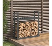 Support à bûches - Gris - Bois de pin - 110x35x108,5 cm - Montage facile - Rectangulaire