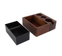 Support à café en Bois, Boîte à Marc de café en Acier Inoxydable en Bouleau de Noyer Naturel, Conception Silencieuse Antidérapante, Accessoire de Cafetière pour café de Cuisine à