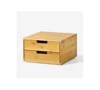 Support à Capsules de Café en Bambou, 2 Tiroirs avec Distributeur