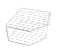 Support à Casseroles D'angle en Métal Blanc Double Couche Design Robuste | Structure Renforcée Stable et Sécurisée, Rangement sous Évier, Esthétique Moderne Cuisine