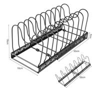 Support à casseroles extensible - JEOBEST - 10 étages - Noir - Fer - Contemporain