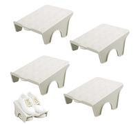 Support à Chaussures Réglables, 4 Pièces Rangement Chaussures Gain de Place, Porte Chaussure Double, Antidérapants Étagère à Shoes, Rangement pour Chaussure, pour la Maison, le Salon(Gris)
