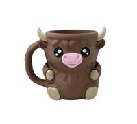 Support à crème glacée 3D Printd - Cadeau réutilisable - Motif vache des Highlands - Pour savourer des crèmes glacées, des desserts n'importe où