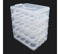 Support à cupcakes à 4 niveaux, fente pour 48 cupcakes, chaque compartiment peut être démonté, réutilisable, boîte à dessert avec poignée ergonomique, bol transparent pour friandises, biscuits à