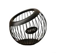 Support à dosettes de café avec panier en fer antirouille pour capsules de café et stockage polyvalent de fruits, biscuits et boissons (noir)