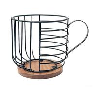 Support à dosettes de café fonctionnel avec silhouette en forme de tasse pour un attrait visuel et pratique pour le rangement du comptoir (noir)