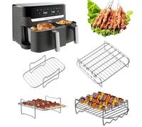 Support à double panier pour friteuse à air comprimé et doublure - Accessoires compatibles avec Tefal Easy Fry 5,2 L/3,1 L Tower T17099 Lakeland 5L/3L Salter EK5729 (2 pièces)