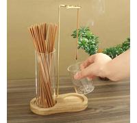 Support à encens 2 en 1, pince à encens en fil pour brûleur à encens anti-cendres avec collecteur de cendres en verre amovible et organisateur de bougies d'encens. Élégante aromathérapie pour la médit