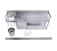 Support à épices Mural en Alliage D'aluminium Gris, Organisateur de Cuisine de Grande capacité avec Tube de Baguettes pour Ustensiles et Gadgets, étagère de Rangement Facile à