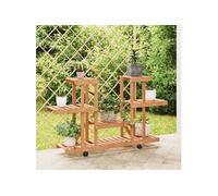 Support à fleurs avec roues 110x25x78 cm bois massif de sapin 362856