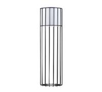 HowHomely Support de fleurs moderne en métal - 70 cm de haut - Avec pot de fleurs blanc rond de 19 cm de diamètre - Sur support noir robuste - Support de plantes pour décoration intérieure