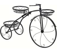 Support à Fleurs Vintage en Forme de Tricycle avec 3 paniers - Chariot Porte-Pots de Fleurs en métal, idéal for la décoration de Jardin et de terrasse.