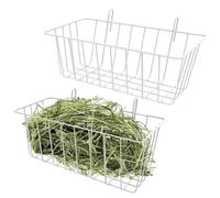Support à foin | 2 supports à foin | 23,1 x 9,9 x 7,4 cm - Mangeoire en métal pour lapin, , panier pour petits animaux avec crochets pour furet, lapin, cochons d'Inde, petits animaux