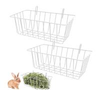 Support à Foin | 2 Supports à Foin | 23,1 x 9,9 x 7,4 cm - Mangeoire en métal pour Lapin, Panier pour Petits Animaux avec Crochets pour Furet, Lapin, cochons d'Inde, Petits Animaux
