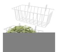 Support à foin pour lapins - Facile à nettoyer - 2 supports à foin en métal - 2 distributeurs automatiques de nourriture pour lapins - Chauffage de cage, distributeur de foin pour animaux de compagnie