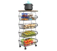 Support à fruits - Chariot à légumes - Chariot avec support à légumes - Organiseur de cuisine peu encombrant - Étagère de rangement pour cuisine, dessert