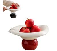 Support à fruits en céramique avec égouttoir, élégant support pour plateaux de fruits et desserts, assiettes en porcelaine polyvalentes pour événements, restaurants et fêtes
