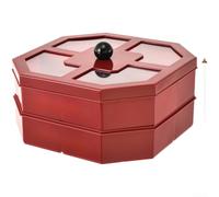 Support à fruits multi-couches avec couvercle rotatif pour bonbons, noix, centre de table de salle à manger de style luxueux et léger, plastique rouge (B)
