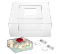 Support à gâteau carré en acrylique - Boîte de présentation de desserts à remplir, rehausseurs de stand de boulangerie, pièce maîtresse transparente | Présentoir à gâteaux élégant pour anniversaire, f