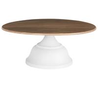Support à Gâteaux Décoratif Présentoir à Pâtisserie Sculpté en Bois Clair et Bla