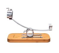 Support à jambon pivotant avec tête rotative 3 clous, base en bois de bambou et ferrures en métal