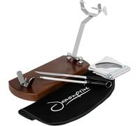 Support à Jambon Pliable avec Base Antidérapante + Couteau + Fusil à Aiguiser + Couvre Jambon + Torchon + Pinces- Kit de Tranchage Professionnel pour Jambon Serrano, Ibérique et Prosciutto