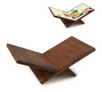 Support à Livre Bois, Support Livre Ouvert avec Cadre en Croix Support pour Livre en Forme de X Convient pour Bible, Coran, Livres d'art, Livres de Cuisine, Manuels Scolaires et Magazines (Marron)