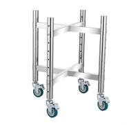 Support À Marmites Robuste En Acier Inoxydable, Étagère Métallique Réglable En Hauteur, Chariot À Soupe Avec Roulettes, Chariot De Cuisine Roulant Pour Restaurant, Bar(Silver with Wheel,50x53.5cm)