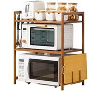 Support à micro-ondes à 3 niveaux avec étagère à épices et support pour grille-pain - Cuisine pour petits appareils électroménagers Design compact et élégant Idéal pour un usage domestique