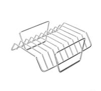 Support à nervures en acier inoxydable 304 pour barbecue et porc - Support robuste pour barbecue Weber Q 2000 - Grills à charbon de bois - Argenté - 33,5 cm