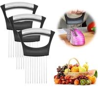 Support à oignons amélioré pour trancher, nouveau support de tranches d'oignon, coupe-citron, coupe-légumes,oignons, (3 pièce)