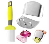 Support à oignons pour trancher avec long manche, aiguille en acier inoxydable pour trancher et stocker des avocats, citrons, pommes de terre, tomates, carottes, œufs et autres légumes, fourchette à