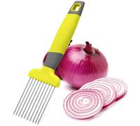 Support à oignons pour trancher avec long manche, aiguille en acier inoxydable pour trancher et stocker des avocats, citrons, pommes de terre, tomates, carottes, œufs et autres légumes - Fourchette de