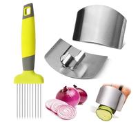 Support à oignons pour trancher avec long manche, aiguille en acier inoxydable pour trancher et stocker des avocats, citrons, pommes de terre, tomates, carottes, œufs et autres légumes - Fourchette à